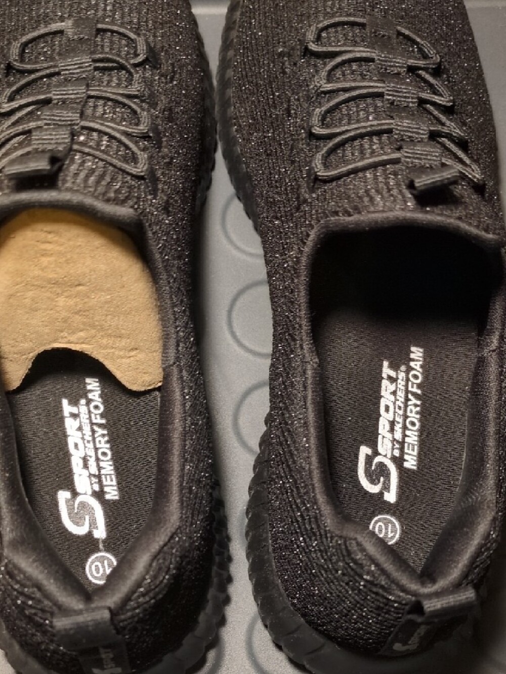 Sketchers Charlize Black Shimmery Knit Athletic Sneakers - Picture 6 of 6